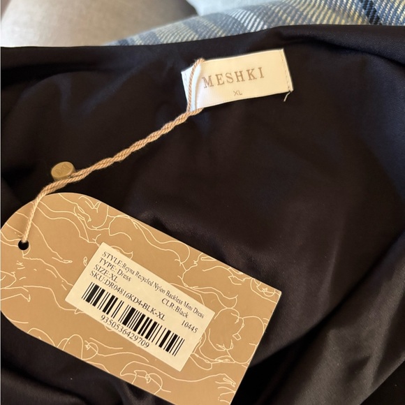 Meshki Reyna Recycled Nylon Backless Mini Dress Black XL - Picture 3 of 10